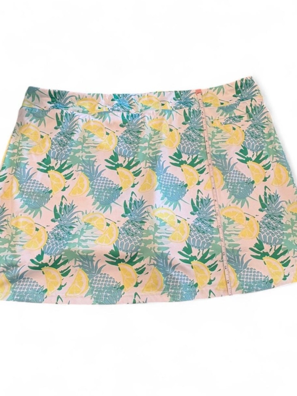 Tropical Pineapple Print Golf Skirt - Yellow & Green